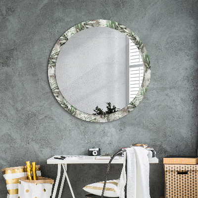 Kerek tükör fali dísz Akvarell levelek