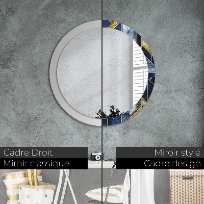 Kerek díszes tükör Modern márvány