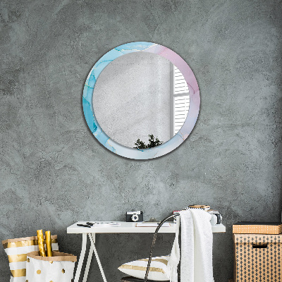 Kerek tükör díszítéssel Modern márvány textúra