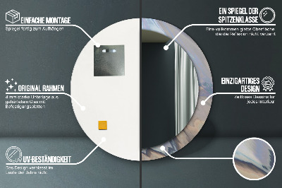 Kerek tükör fali dísz Holografikus textúra