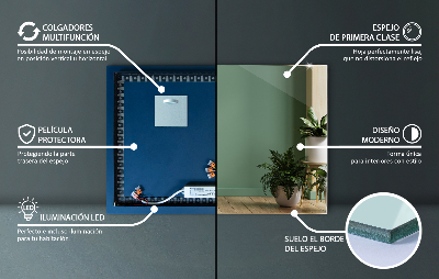 Téglalap alakú tükör LED háttérvilágítás