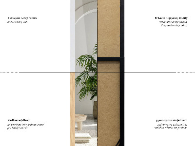 Álló tükör fehér kerettel 36x156 cm