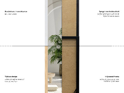 Álló tükör fekete kerettel 36x156 cm