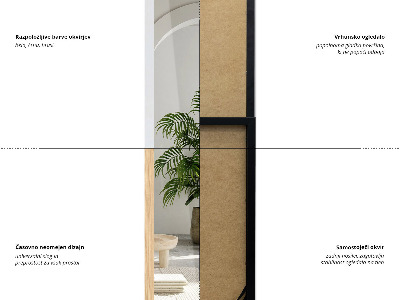 Álló tükör tölgyfa színű keretben 36x156 cm