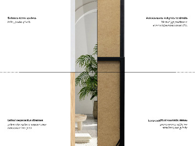 Álló tükör tölgyfa színű keretben 36x156 cm