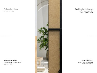 Álló tükör tölgyfa színű keretben 36x156 cm