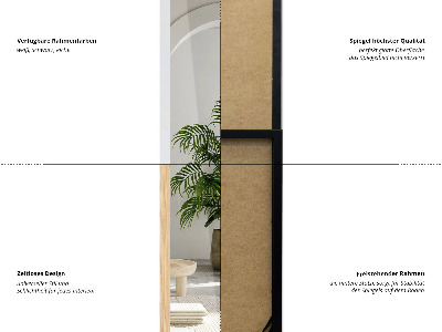 Álló tükör tölgyfa színű keretben 36x156 cm