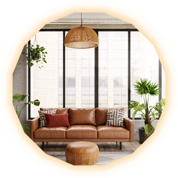 Geometriai tükör LED-es világítással