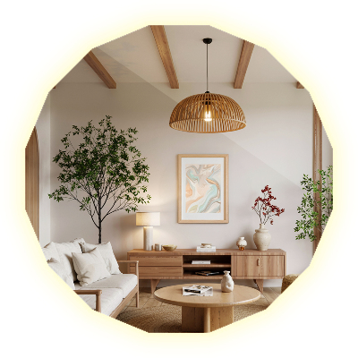 Geometriai tükör LED-es világítással