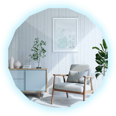 Geometriai tükör LED-es világítással