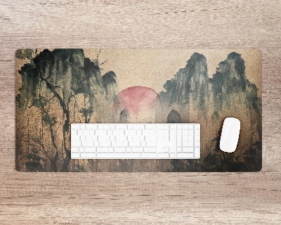 Íróasztal könyökalátét Naplemente erdő