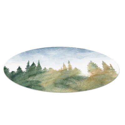 Padlóvédő székalátét Erdő akvarell táj