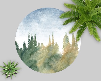 Padlóvédő székalátét Erdő akvarell táj