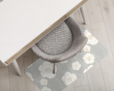 Irodai szék szőnyeg Finom fehér virágok