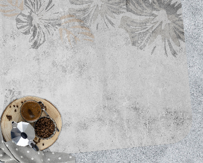 Szék alátét szőnyeg Szürke beton és virágok