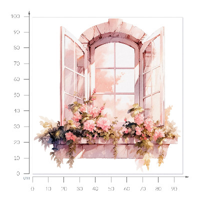 Öntapadós ablak falmatrica 95x100 Rusztikus ablak