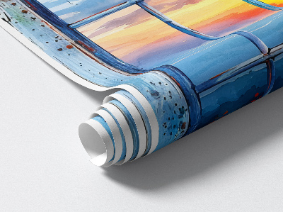 Öntapadós ablak falmatrica 82x100 Nyugati ablak