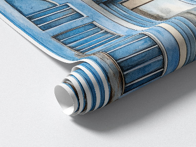 Öntapadós ablak falmatrica 87x100 Fa redőnyök