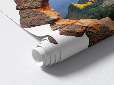 Faláttörés matrica 3D 100x99 Sziklaablak