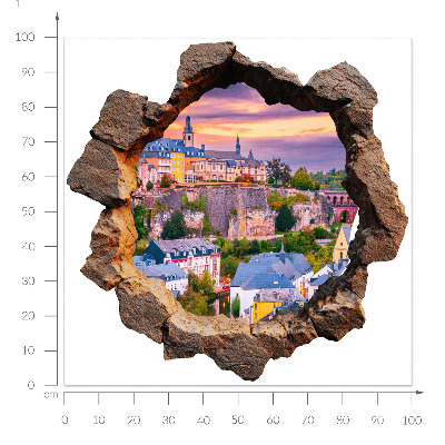 Faláttörés matrica 3D 100x99 Kő ablak