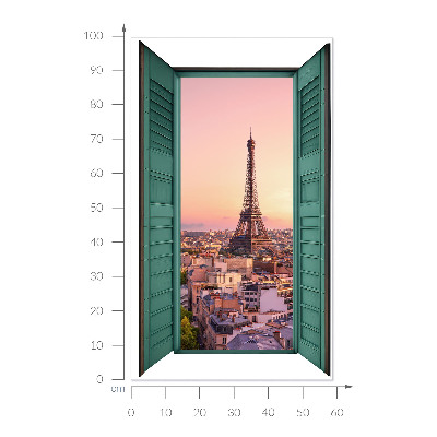 Öntapadós ablak falmatrica 59x100 Városi ablak