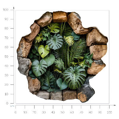 Faláttörés matrica 3D 100x100 Trópusi oázis