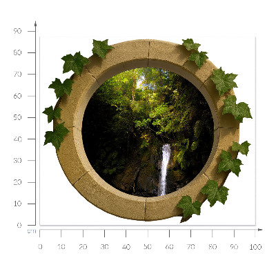 Öntapadós ablak falmatrica 100x87 Zöld táj