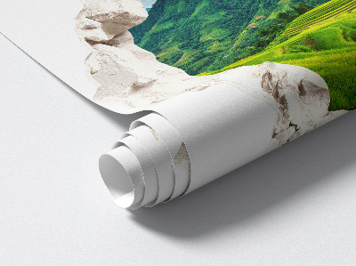 Faláttörés matrica 3D 100x95 Zöld teraszok