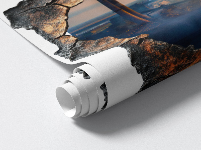 Faláttörés matrica 3D 125x130 Ipari táj