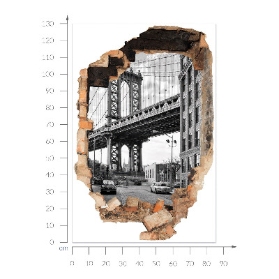 Faláttörés matrica 3D 86x130 Városi tájkép