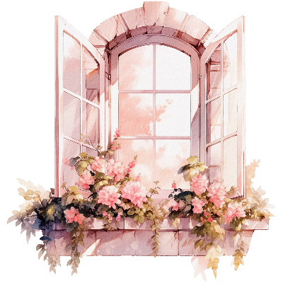 Öntapadós ablak falmatrica 124x130 Rusztikus ablak