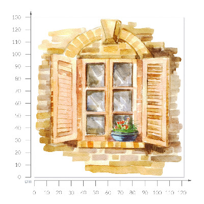 Öntapadós ablak falmatrica 121x130 Idilli ablak
