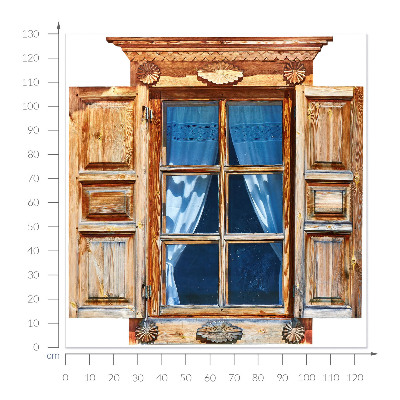 Öntapadós ablak falmatrica 125x130 Rusztikus ablak