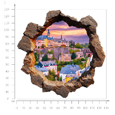 Faláttörés matrica 3D 130x129 Kő ablak