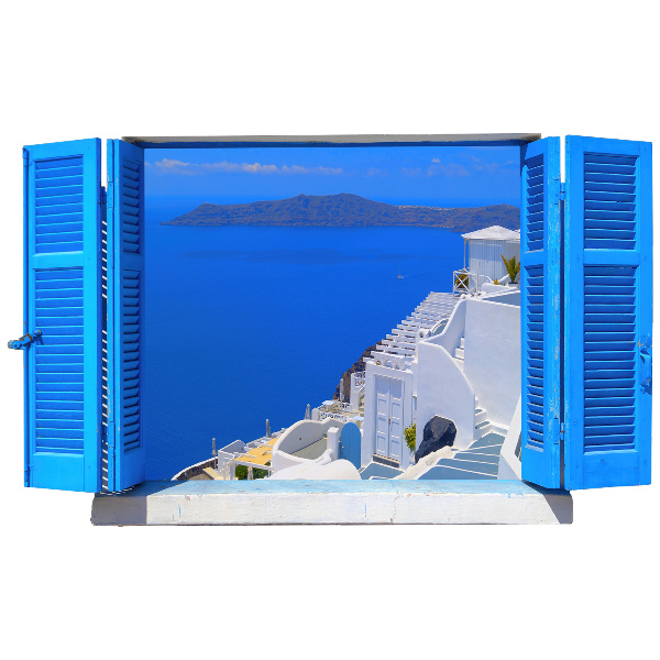 Öntapadós ablak falmatrica 130x79 Mediterrán táj