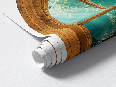 Öntapadós ablak falmatrica 104x130 Trópusi táj