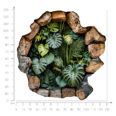 Faláttörés matrica 3D 130x130 Trópusi oázis
