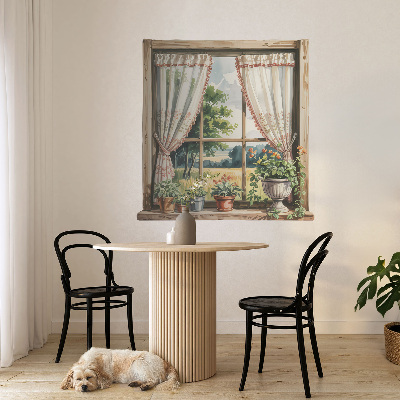 Öntapadós ablak falmatrica 126x130 Idilli ablak