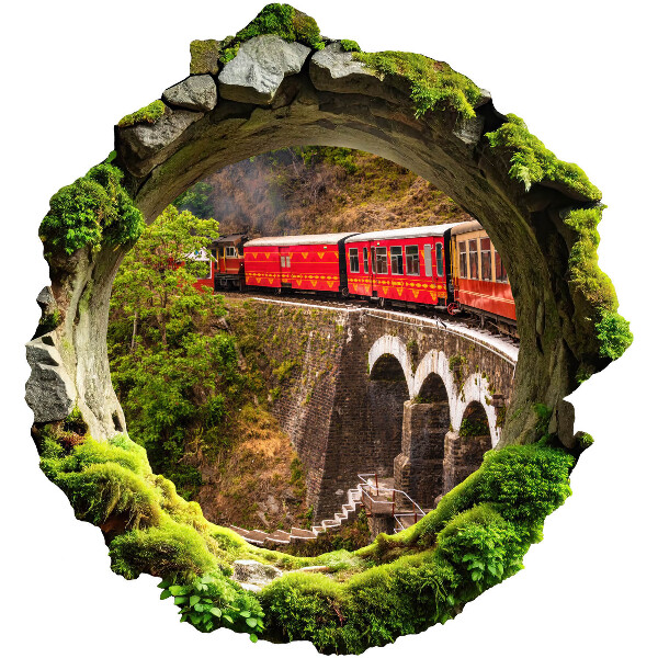 Faláttörés matrica 3D 121x130 Zöld kilátás