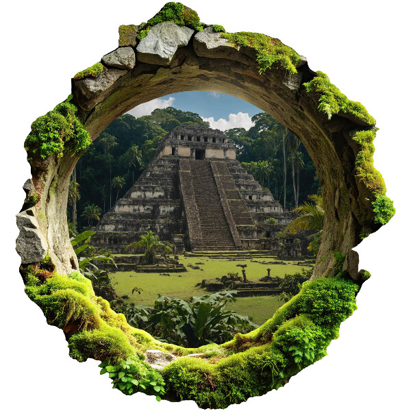 Faláttörés matrica 3D 121x130 Trópusi táj