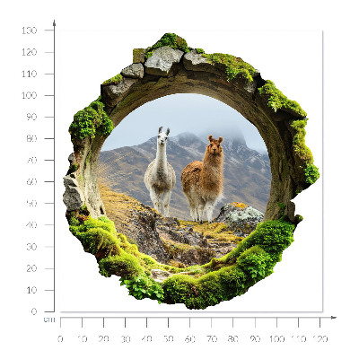 Faláttörés matrica 3D 121x130 Hegyi oázis