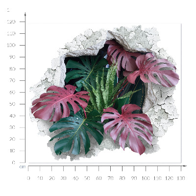 Faláttörés matrica 3D 130x118 Trópusi kompozíció