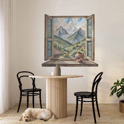 Öntapadós ablak falmatrica 130x120 Hegyi táj