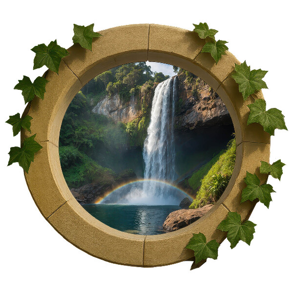 Öntapadós ablak falmatrica 130x113 Természetes oázis