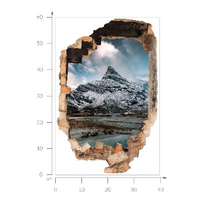 3D falmatrica lyuk 40x60 Hegyi panoráma