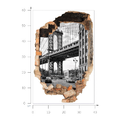 3D falmatrica lyuk 40x60 Városi tájkép