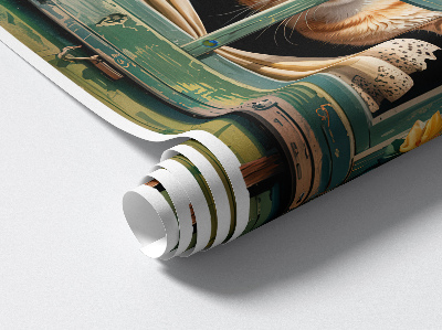 Ablak falmatrica 45x60 Cica az ablakban