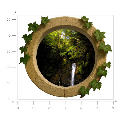Ablak falmatrica 60x52 Zöld táj