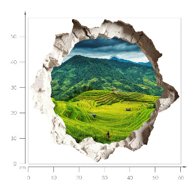 3D falmatrica lyuk 60x57 Zöld teraszok