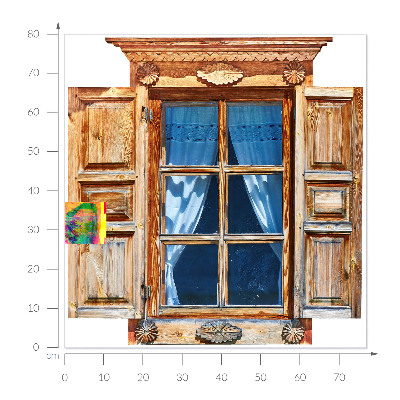 Ablak falmatrica 77x80 Rusztikus ablak